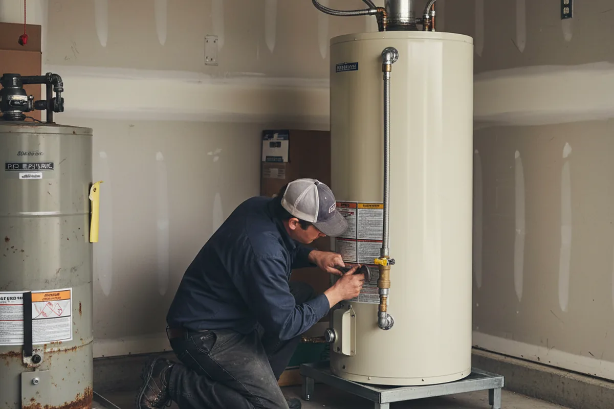 Water heater and shutoff valve replacement in Upland